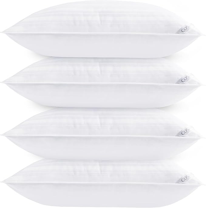 Cosmoluxe Bed Pillows for Sleeping 4 Pack, Hotel Collection Down Alternative Pillows Queen Size (20"x28") Set of 4 for Back, Stomach or Side Sleepers