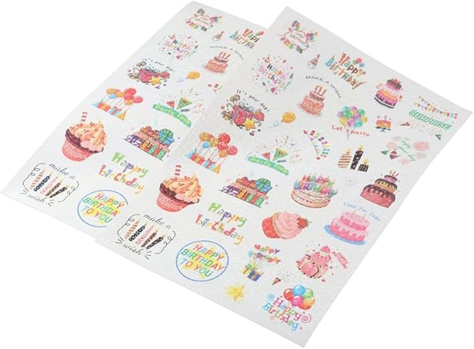 50/60 Pcs Cute Cake Candy Stickers, Cake Food Stickers, Birthday Dessert Stickers, Birthday Cake Stickers, Teacher Reward Stickers, Household Refrigerator Decoration(A 50 pcs)