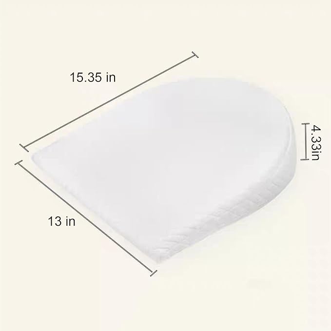 Sleep Pillow for Boys and Girls,Breathable Memory Foam Head Wedge Cushion Prevents Spit Pillow(White, Semicircle)