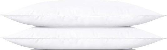 SILUI Pillows King Size Set of 2 Pack Extra Flat Thin Soft Support Hypoallergenic Down Alternative Bed Pillow for Back, Stomach or Side Sleepers,20x36in