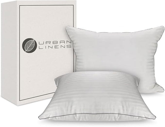 Set of 2 Bed Pillows for Sleeping Standard | Comfortable and Supportive | Premium Soft Down Alternative Microfiber Filled | Back and Side Sleeper Pillow