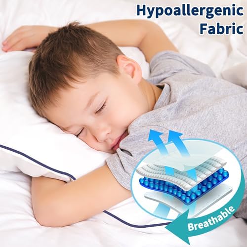 Opposy Bed Pillows for Sleeping 2 Pack Medium Firm, Queen Size Set of 2, Cooling Pillows Hotel Quality with Premium Soft Down Alternative Fill for Back, Stomach or Side Sleepers(Pack of 2)