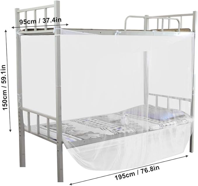 Mosquito Net for Bed Canopy,4 Corner Post Bed Canopy Mosquito Net Twin Full Queen Size Netting White Camping Screen House (Twin)