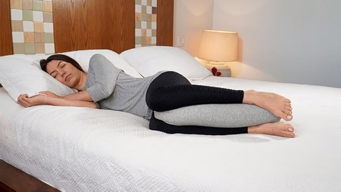 Twist Memory Foam Travel Pillow - Cotton Cover - Travel Bag Included - Adjustable, Bendable Pillow for Neck, Head, Chin, Lumbar and Leg Support (Light Gray)