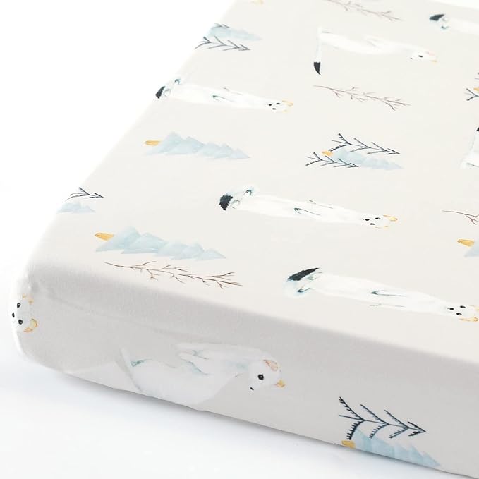 Stretch Ultra Soft Jersey Knit Fitted Pack and Play Sheets Set 2 Pack, Fit Portable/Mini Cribs Sheets, Playpen Mattress Pads Safe and Snug, Cute Stylish Playard Sheets Wild Forest Print for Baby