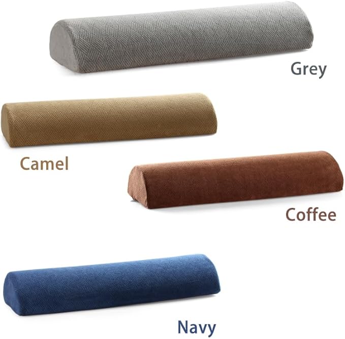 Recliner Leg Pillow Memory Foam Non-Slip Long Bolster Pillow for Legs, Knees, Lower Back and Head, Lumbar Support Pillow 23.6x8x4 Inch Camel