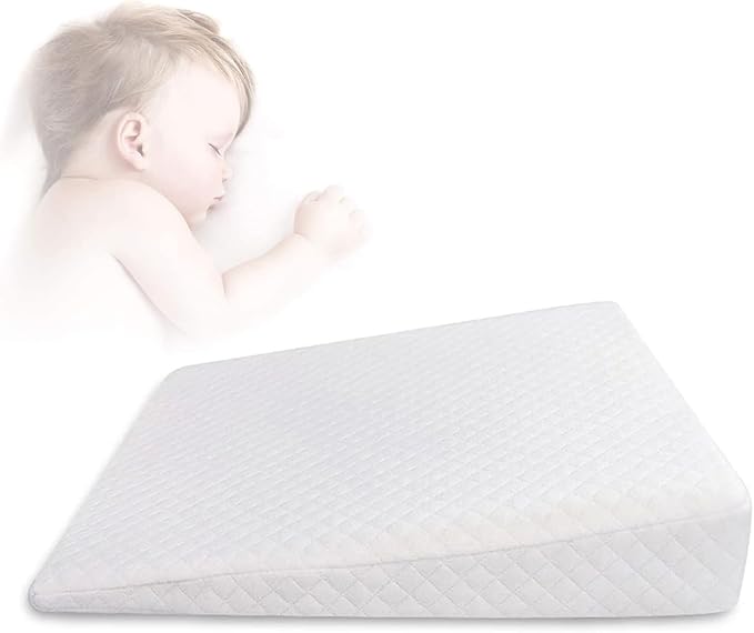Sleep Pillow for Boys and Girls,Breathable Memory Foam Head Wedge Cushion Prevents Spit Pillow(White, Square)