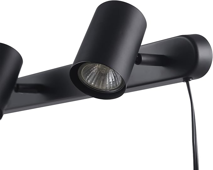 Globe Electric 59467 3-Light Plug-in Track Lighting, Matte Black, Bulb Not Included