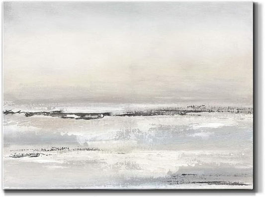 Renditions Gallery Canvas Nature Wall Art Modern Decorations Paintings Serene Winter Snow Glam Romantic Abstract Minimalist Artwork Prints for Bedroom Office Kitchen - 18"x27" LT33