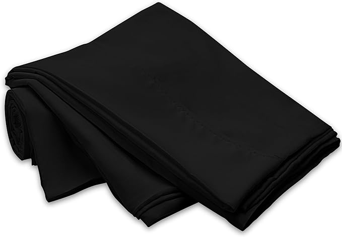 Utopia Bedding Body Pillow Cases - 2 Pack - Envelope Closure - Soft Brushed Microfiber Fabric - Shrinkage and Fade Resistant Pillow Covers 21 X 54 Inches (Body, Black)