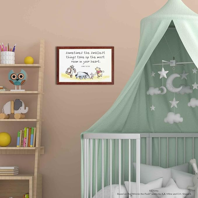 Open Road Brands Disney Winnie The Pooh Room in Your Heart Nostalgic Wood Wall Decor for Nursery, Bedroom or Play Room