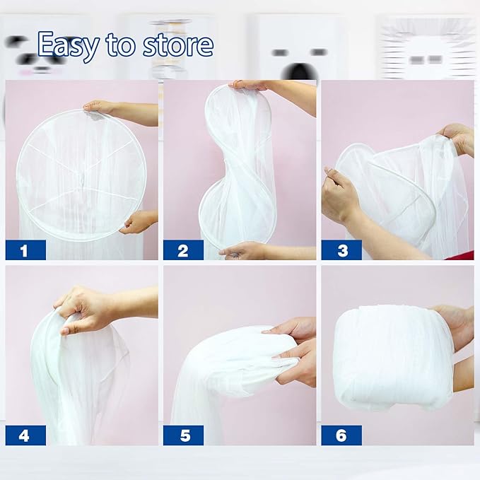 Daksha Mosquito Net for Bed, White Princess Bed Canopy for Girls, Hanging Bed Net, Dome Mosquito Netting Bed Tent, Room Decor for Kid and Adult Beds