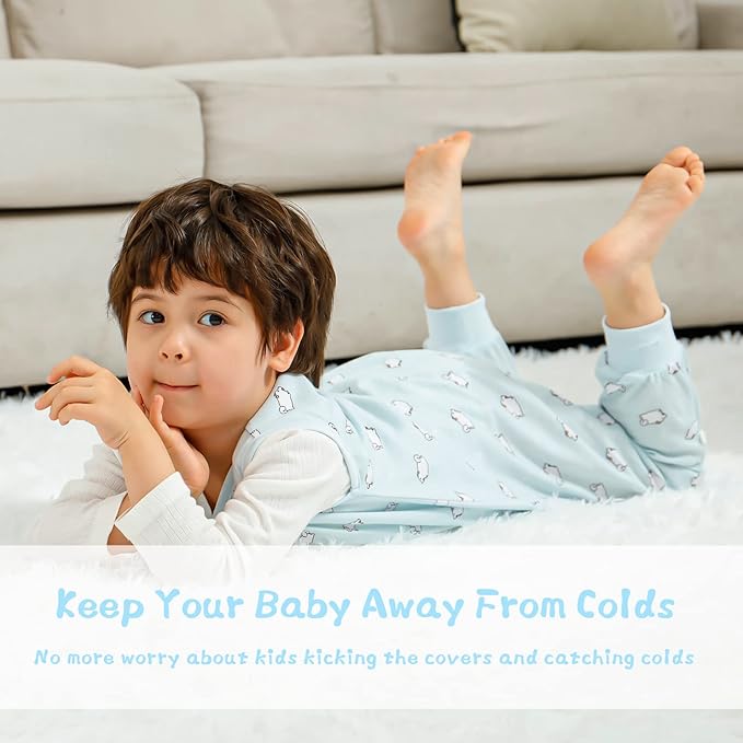 WONDAY Toddler Sleep Sack, Sleep Sack 2t-3t, Sleep Sack Baby Wearable Blanket, Sleeping Bag Toddler Baby Sleep Sacks with Feet, Sleeveless Soft Toddler Sleeping Sack