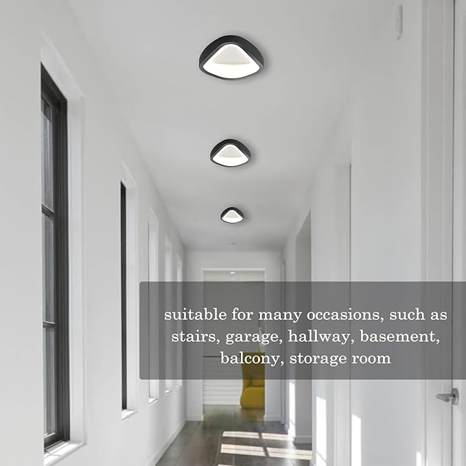 Black Flush Mount Ceiling Light Led Ceiling Light Fixture for Bedroom Entryway Hallway 4000k 10w