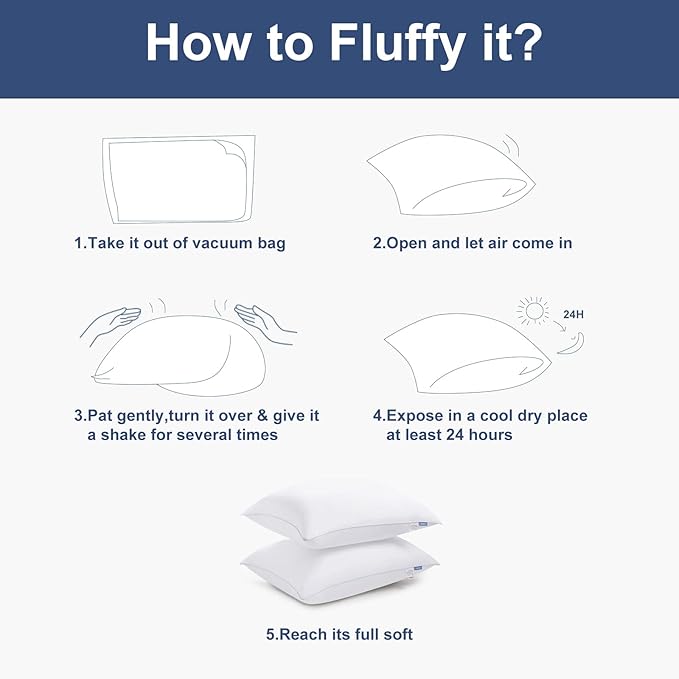 CozyLux Pillows Queen Size Set of 2, Hotel Quality Bed Pillows for Sleeping 2 Pack, Cooling Pillows for Side Back and Stomach Sleepers, Down Alternative Luxury Soft Supportive Fluffy Pillows (18x28)