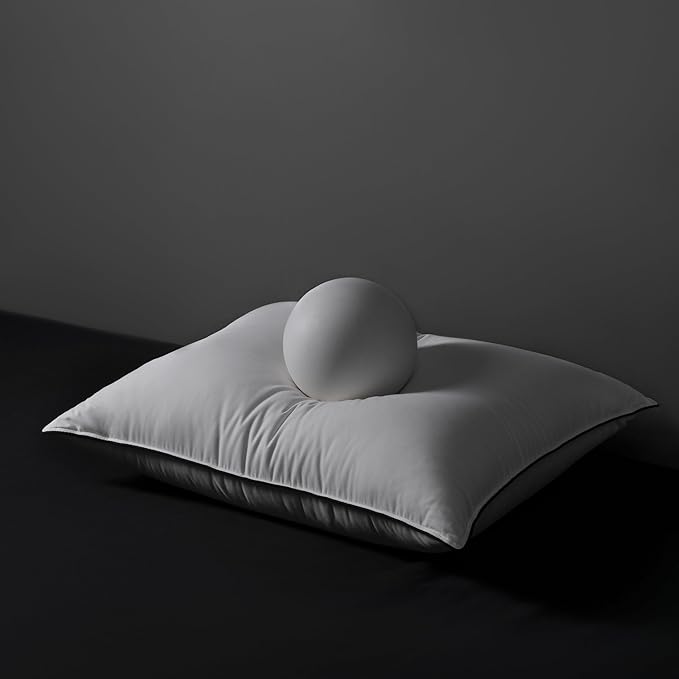 MAXICOZY Luxury Hungarian Goose Down Pillows Standard Size 1 Pack, Medium Firm Bed Pillows for Sleeping, Hotel Pillows, 750 Fill Power, 460 TC Cotton Blend Shell, 20"x26"