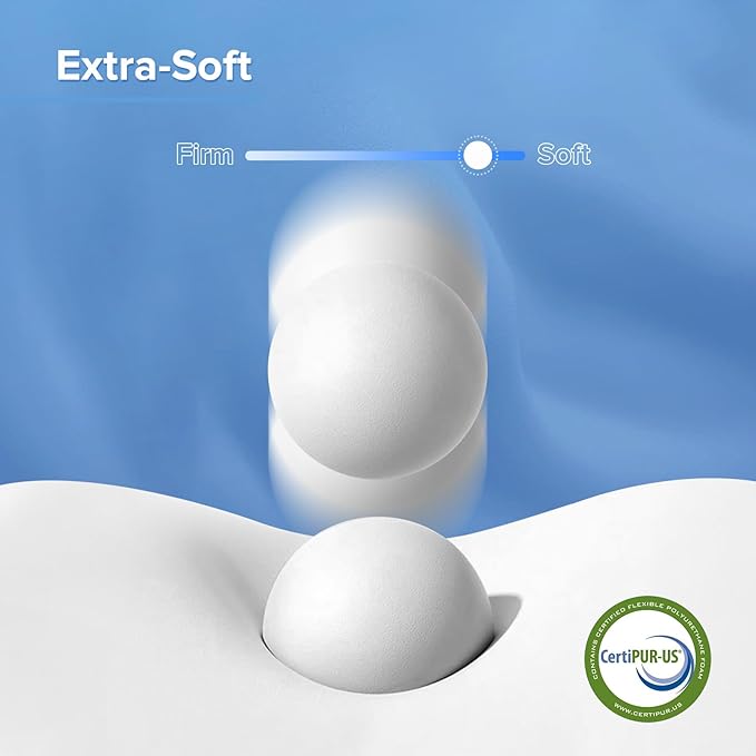 Memory Foam Pilllows for Sleeping, Soft Contour Pillow for Pain Relief, Bed Pillow for Side Back Stomach Sleepers,Cooling Pillow with Removable and Washable Cover, White