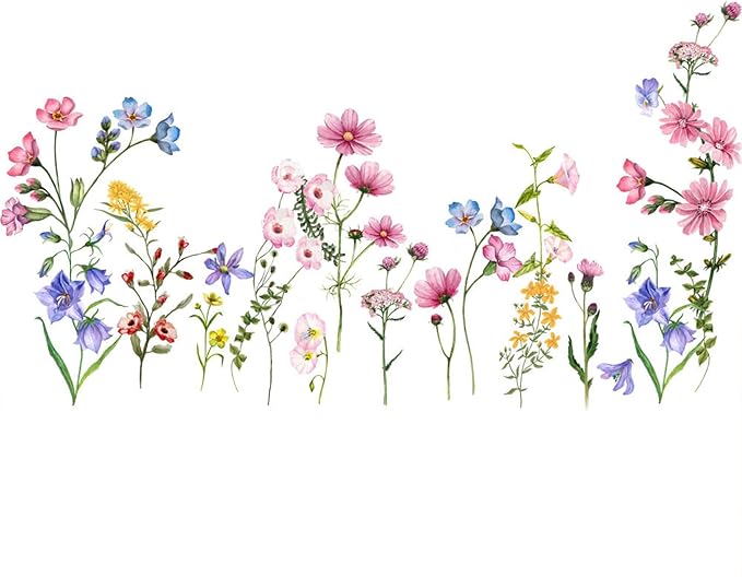 Large White Flower Wall Stickers, Removable DIY Romantic Cherry Blossom Tree Wall Murals Peel and Stick 3D Wall Art Stickers Murals Home Decor for Gilrs Bedroom Nursery Rooms Living Room