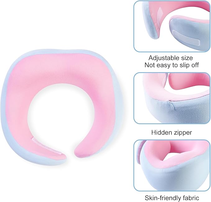 Travel Pillow, 360° Wrapped Travel Neck Pillow, 100% Pure Memory Foam Neck Pillow, Airplane Neck Pillows, Perfect Support, Soft and Breathable Pillows, Travel Accessories with Portable Bag