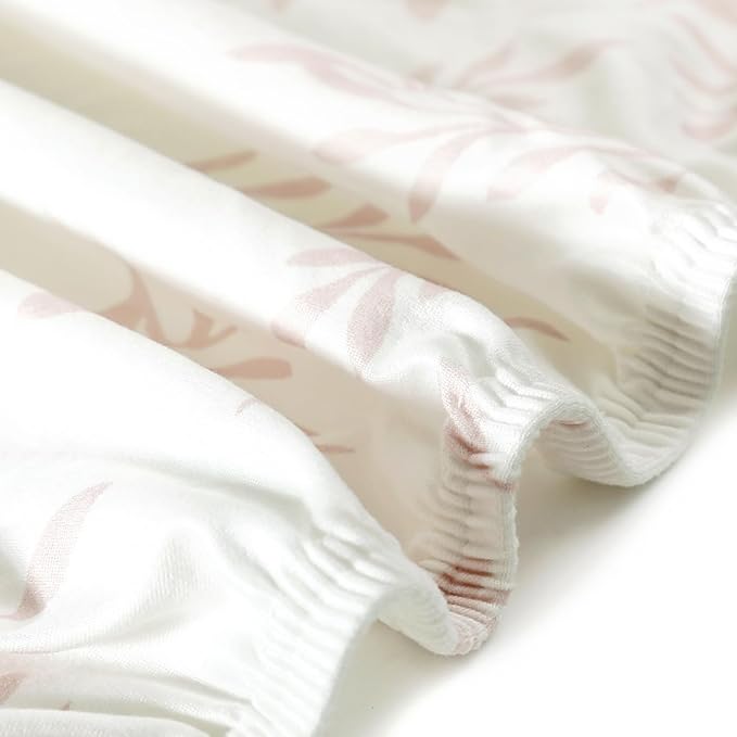 Fitted Pack n Play Sheets Set 2 Pack, Stretchy Ultra Soft Jersey Knit Portable/Mini Crib Sheets for Girls, Universal Fit for Pack N Plays Safe and Snug, Beautiful Flowers and Insects Pattern for Baby