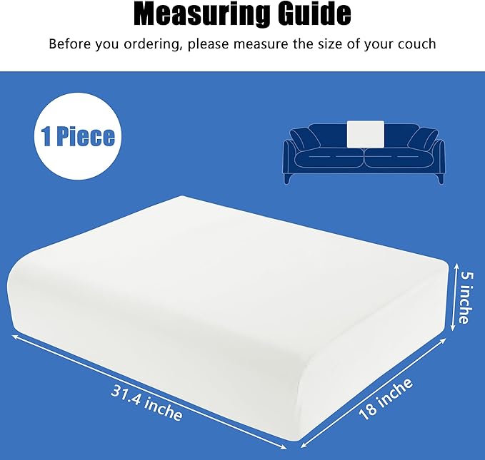 ROYALAY High Density Foam Couch Back Cushions Replacement Back Pillow Sofa Waist Cushion Stuffing Fill Supportive Back Pillow 1 Pack, Supportive Lumbar Support Pillow for Sofa, Couch-32 x18