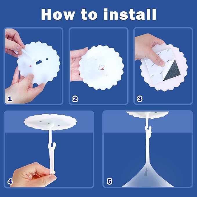 Daksha White Princess Bed Canopy for Girls with Glowing Cats, White Room Decor, Ceiling Tent for Kids, Fits Twin, Full and Queen Size Beds