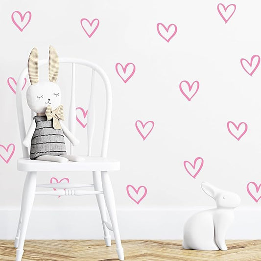 Heart Wall Decals Kids Room Wall Art Removable Stickers Girl Nursery Decor