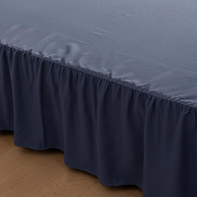 Bed Skirt Twin Size Ruffled Bed Skirt with Split Corners, 14 Inch Drop Dust Ruffle Bed Skirt with Platform,Blue
