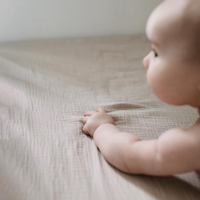 Baby Muslin Crib Sheets - Toddler Cotton Fitted Crib Sheets Neutral for Boys and Girls 2Pack