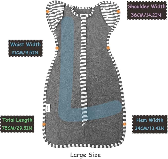 Baby Blanket Sack with Arms Free Design,Transition to Arms Free Wearable for Newborn Girl and Boy, Large 6-9Months, Pink Color