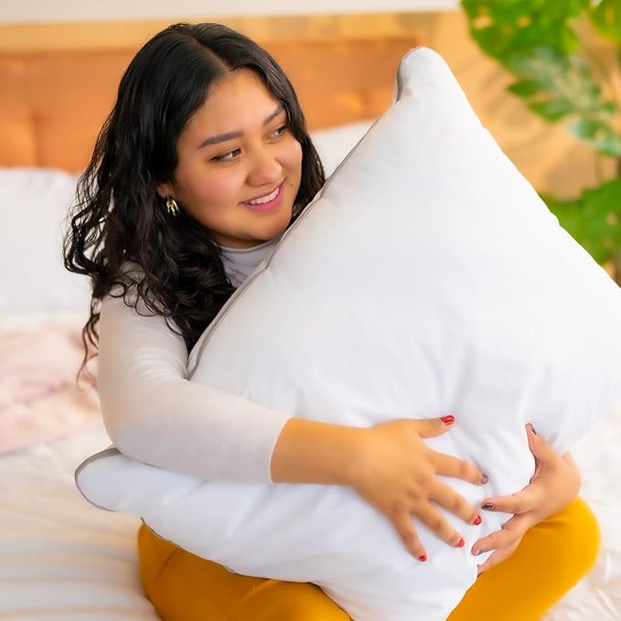 Set of 2 Bed Pillows for Sleeping Standard | Luxury Hotel Quality Gusseted Pillow | Premium Alternative Microfiber Filled | Pillow for Back, Stomach or Side Sleepers