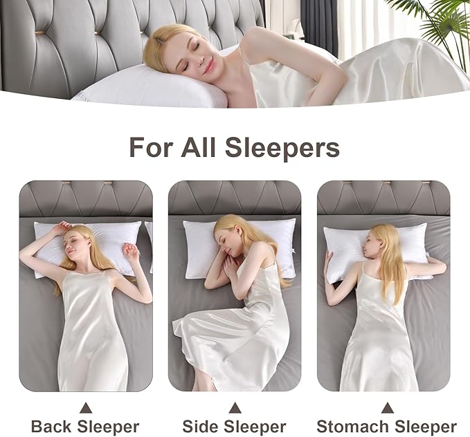 Cosmoluxe Bed Pillows for Sleeping 4 Pack, Hotel Collection Down Alternative Pillows Standard Size (20"x26") Set of 4 for Back, Stomach or Side Sleepers