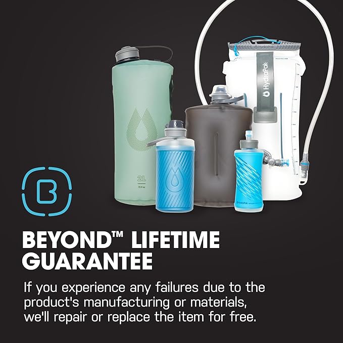 Hydrapak Flux - Collapsible Backpacking Water Bottle (750 ml) - BPA Free, Ultra Light, Spill-Proof Twist Cap - Mammoth Grey