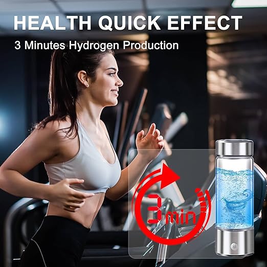 Hydrogen Water Bottle Generator, 3 Minutes Hydrogen Water Bottle, 2024 New Water Ionizer for Mother’s Day Gift, SPE PEM Technology Hydrogenated Water Machine for Home, Office, and Gym(Blue)