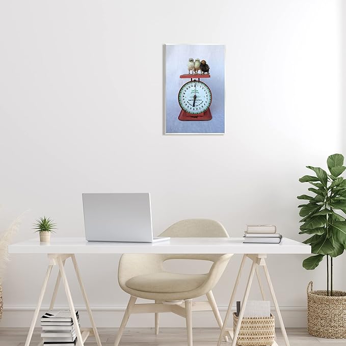 Stupell Industries Country BaBy Chick Birds on Vintage Kitchen Scale Wood Wall Art, Design By Tania Soderman