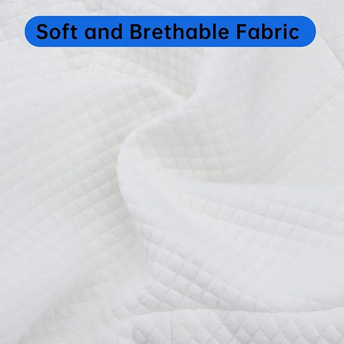 Upgrade Invisible Zippered Pillow Cover Compatible with Contour Legacy Knee Pillow,Anti-Pilling and Washable Legacy Leg and Knee Foam Support Pillow Cover Only (White)