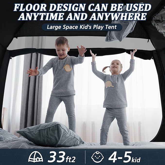 Bed Tent Twin Full Queen King Size Canopy Tent for Kids and Adult - 80% Blackout Indoor Sleeping Tents with Star String Lights, Big Space Breathable Dome Tent Playhouse for Boys & Girls