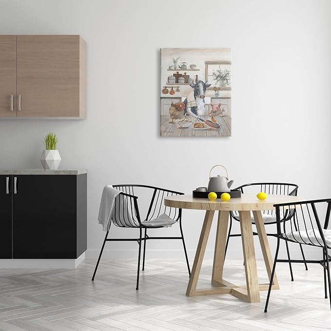 Stupell Industries Farm Animals in Kitchen Canvas Wall Art Design by Pam Britton