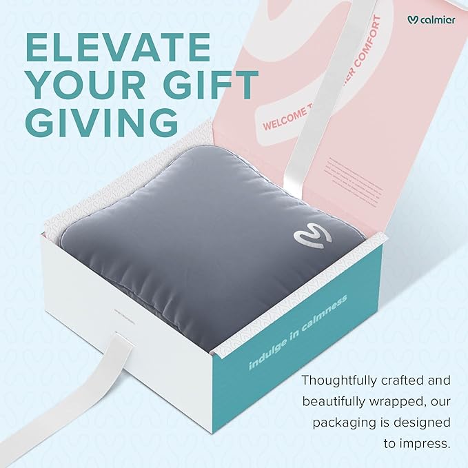 Calmier - 9 lb Sensory Weighted Pillow - Glass Bead Filled Hug Pillow - Ultra Plush Cozy Weighted Pillows for Adults and Kids - Child Sensory Pillow - Weighted Lap Pad (Light Grey - Minky, 9 LBS)