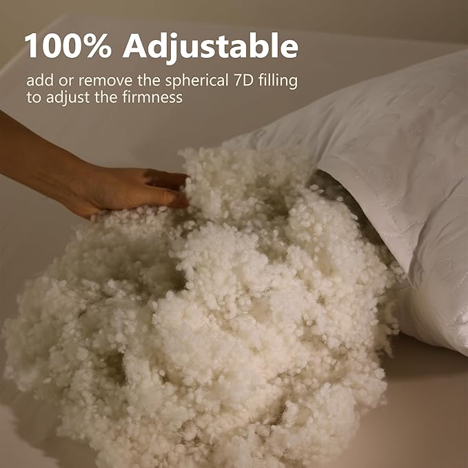 Shatex Firm Pillow, Standard Bed Pillow 26 x 20inch, Adjustable Pillow for Neck Pain Relief,Back Pillow Provide Strong Support for Stomach & Side Sleepers