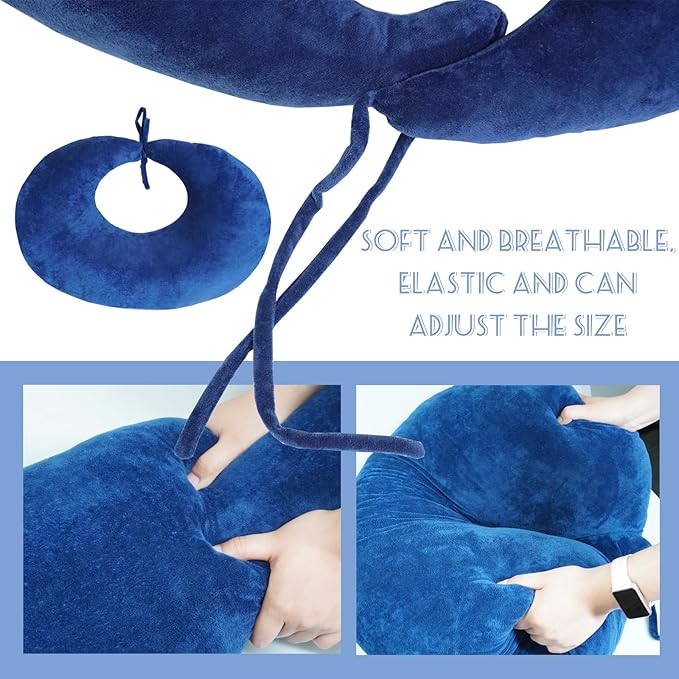 S-SNAIL-OO BBL Pillow After Surgery for Butt Sleeping, 26×22" Brazilian Butt Lift Recovery Post Surgery Sitting Driving Donut Pillow, Adjustable Soft Donut Pillow for Foam Seat Support Hip Cushion