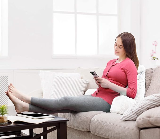 Nestl Reading Pillow Standard Bed Pillow, Back Pillow for Sitting in Bed Shredded Memory Foam Chair Pillow, Reading & Bed Rest Pillows White Back Pillow for Bed, Bed Chair Arm Pillow with Pockets