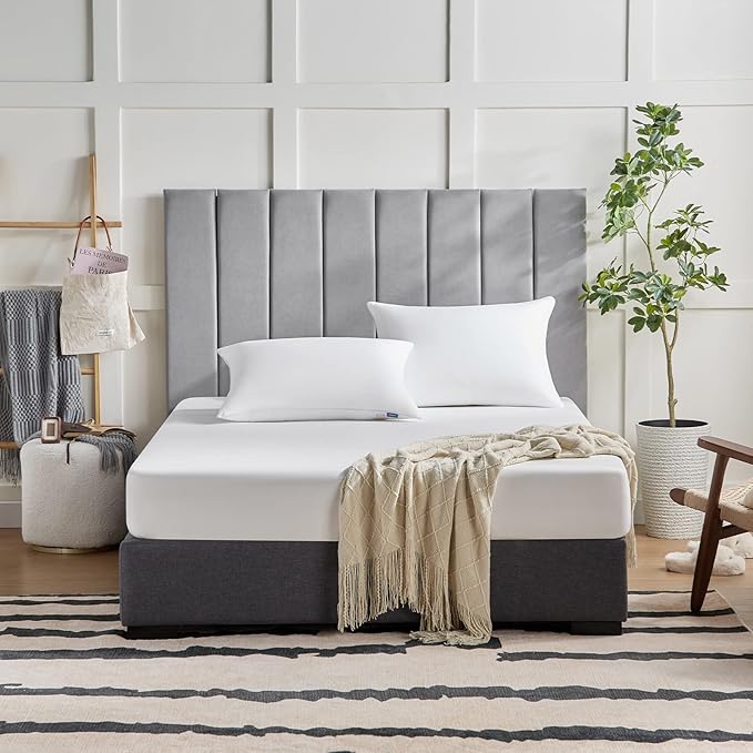 CozyLux Pillows Queen Size Set of 2, Hotel Quality Bed Pillows for Sleeping 2 Pack, Cooling Pillows for Side Back and Stomach Sleepers, Down Alternative Luxury Soft Supportive Fluffy Pillows (18x28)