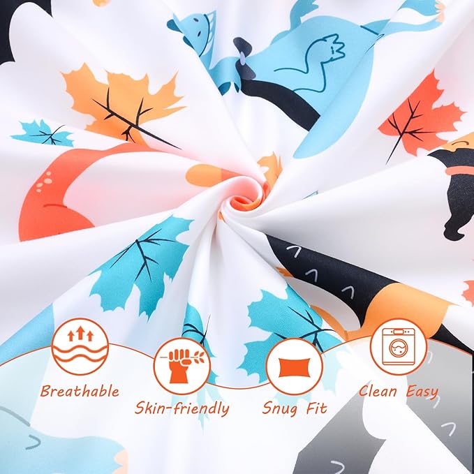 JISEN Baby Crib Sheet 1 Piece Portable Fitted Crib Sheet for Standard Crib and Toddler Mattresses Nursery Bed Decor for Boys Girls 28x52 Halloween Dinosaurs