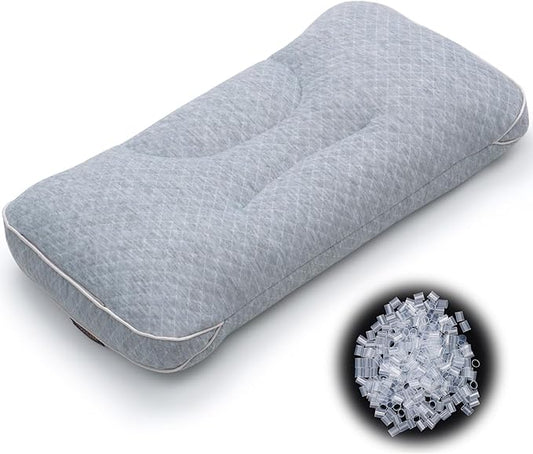 Washable Pillow for Neck Pain Relief, 4.7 Inch Breathable Pillows with PP Tube, Ajustable Neck Pillows for Pain Relief Sleeping, Support Pillows for Side, Back & Stomach Sleepers