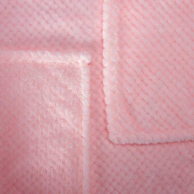 Fuzzy Throw Blanket, Plush Fleece Blankets for adults, Toddler, boys and Girls, Warm Soft Blankets and Throws for Bed, Couch, Sofa, Travel and Outdoor, Camping (Full Twin(70"x80"), XL2-Baby Pink)