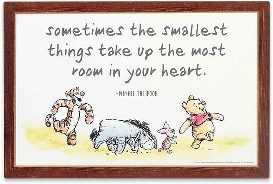 Open Road Brands Disney Winnie The Pooh Room in Your Heart Nostalgic Wood Wall Decor for Nursery, Bedroom or Play Room
