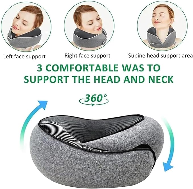 Travel Pillows for Airplanes,2024 New Travel Pillow,Travel Neck Pillow Neck Pillow Airplane Memory Foam Travel Pillow Neck Pillow for Traveling Suitable for Airplanes,Offices and Cars(Black)