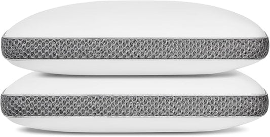 2 Pack Cooling Bed Pillows for Sleeping, Memory Foam Bed Pillows Queen Size Set of 2, Gel Pillow for Sleepers Cool Pillow for Side Back and Stomach Sleepers, Cold Pillow, Supportive(Grey)