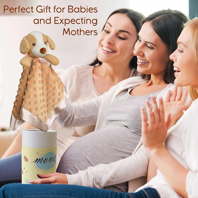 Dog Baby Security Blanket Loveys for Babies Girls, 16" Soft Baby Lovey Blanket, Baby Snuggle Stuffed Animals Blankie, Baby Girls Gifts for Infant and Toddler